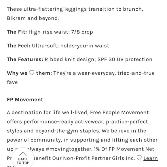 NWOT Free People Movement Good Karma High Rise 7/8 Leggings XS/S - Picture 7 of 14